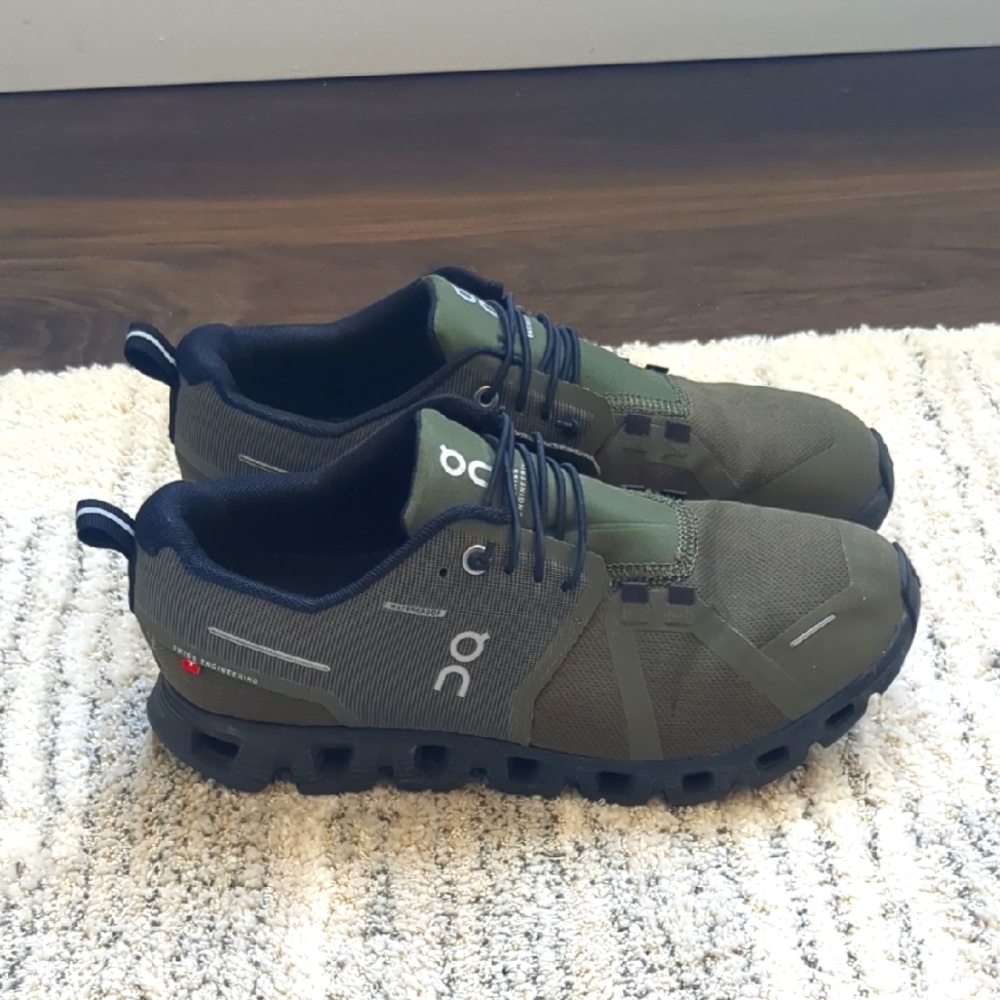 On Running Women's Cloud Waterproof Olive Athletic Shoes